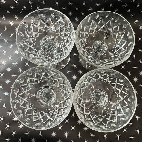 4 Royal Brierley Gainsborough Crystal Champage Tall Sherbet Goblets Signed - Picture 4 of 7